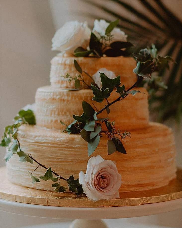 LadyM Cake with Floral Arrangement