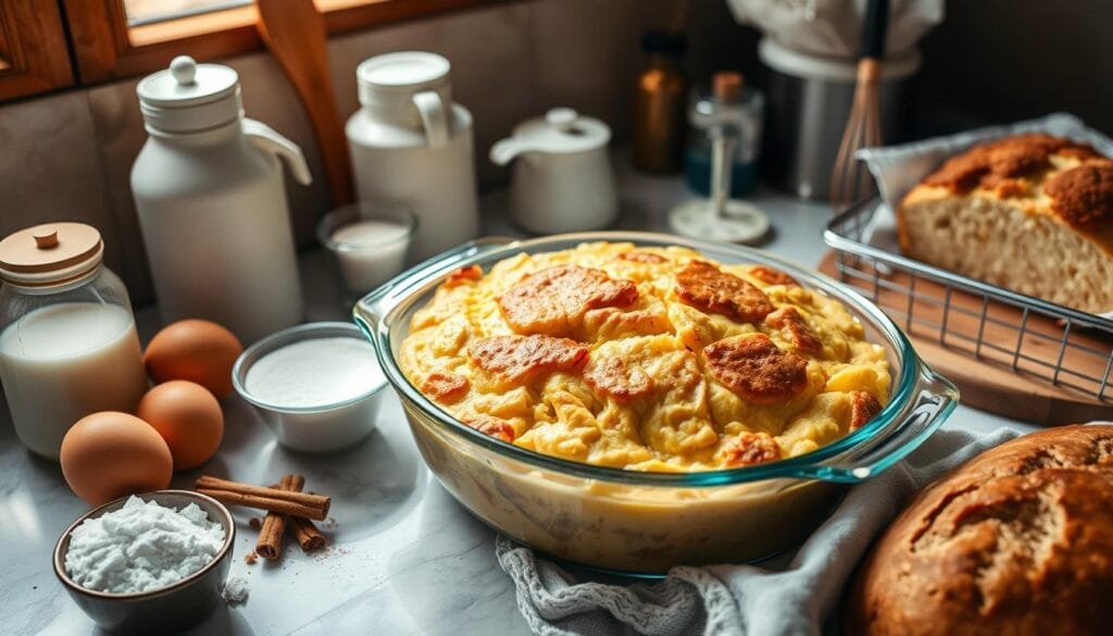 Baking bread pudding