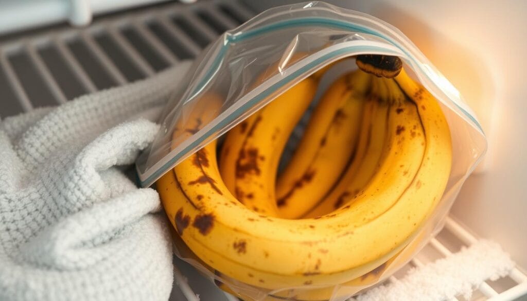 Freezing overripe bananas