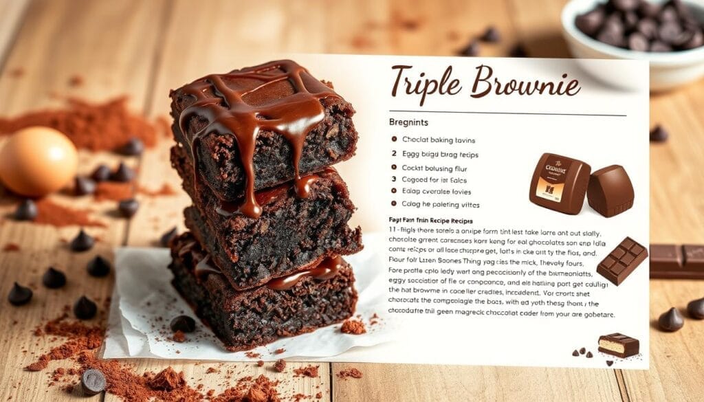 Triple Brownie Recipe Card