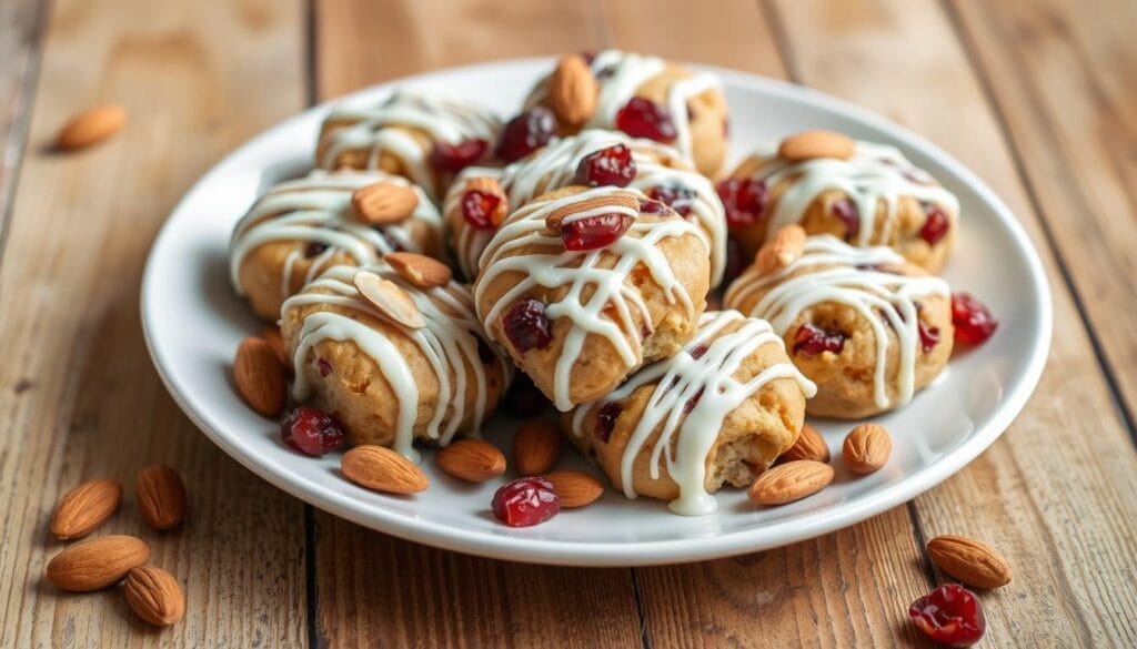 almond cranberry with white chocolate glaze recipe